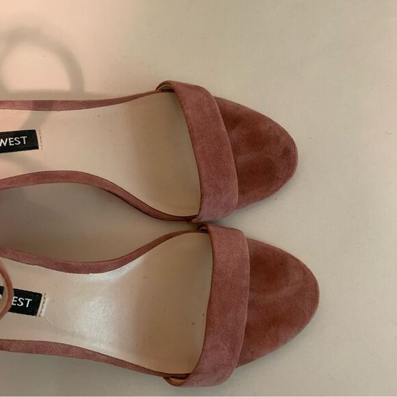 Nine West blush pink ankle strap block heel sandals size 9 - Picture 5 of 8